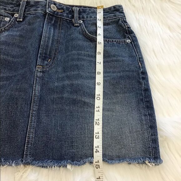 Tularosa Denim Mini Skirt Aubrey Raw Hem Jean Mini Skirt New Size 26 - Picture 4 of 9